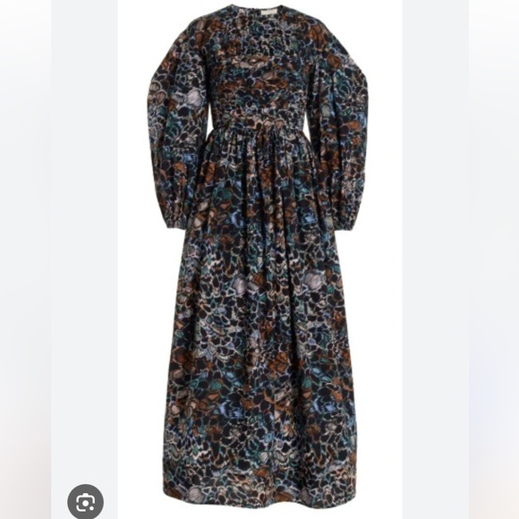 NWT Ulla Johnson Estyne Longsleeve Poplin Maxi Dress Starling size 4 - Picture 2 of 13